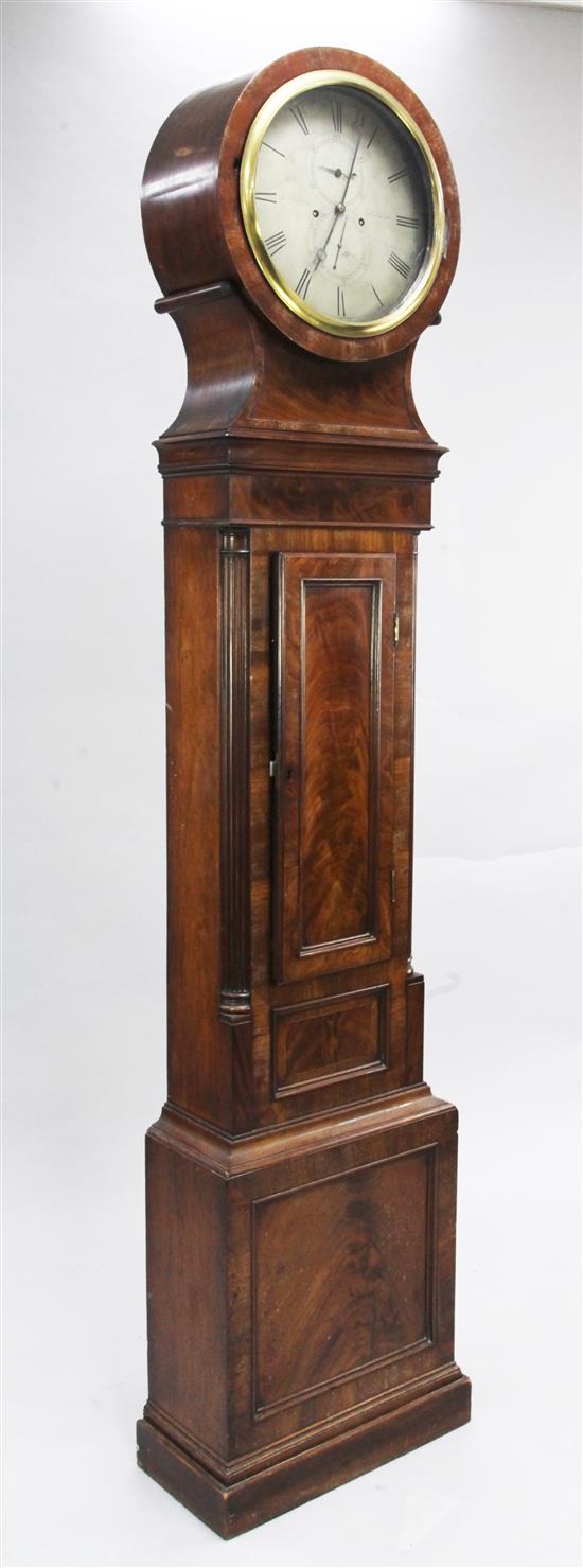 James Robertson of Edinburgh. An early 19th century Scottish mahogany quarter striking eight day longcase clock, 6ft 10in.